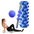 3 in 1 Eva Foam Roller Hollow Muscle Relaxation Roller Yoga Column Set, Length:  45cm (Blue Wolf Tooth) - free shipping - PMC TechLife - Order now!