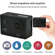 WIFI Water-resistant Action Camera Cycling 4K camera Ultra Diving  60PFS kamera Helmet bicycle Cam underwater Sports 1080P Camera(Blue)