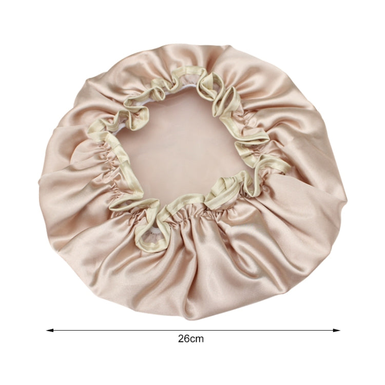 Lovely Thick Women Satin Colorful Double Waterproof Hair Cover Bathing Cap(Gold) - Bath Supplies by PMC TechLife | Online Shopping South Africa | PMC TechLife | Buy Now Pay Later Mobicred