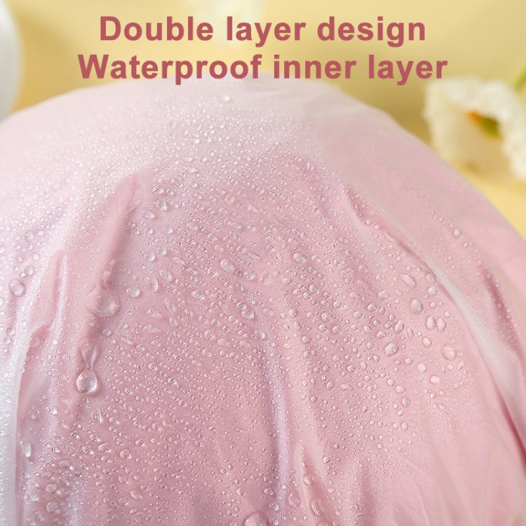 Lovely Thick Women Satin Colorful Double Water-resistant Hair Cover Bathing Cap(Gold)