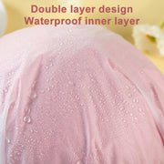 Lovely Thick Women Satin Colorful Double Water-resistant Hair Cover Bathing Cap(Grey)