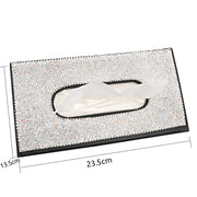 Car Tissue Box Car Hanging Sun Visor Pumping Box(Black White Diamonds)