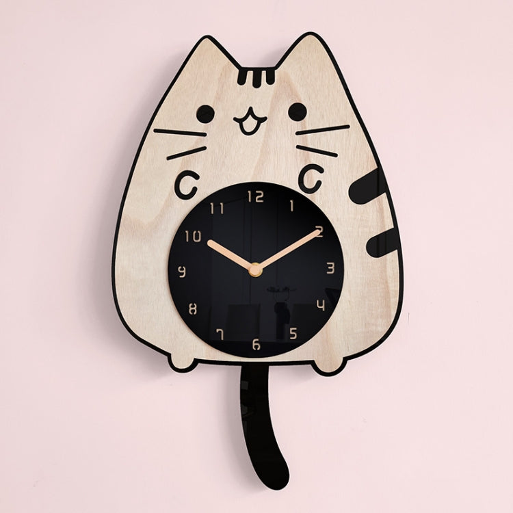 Wooden Cartoon Clocks Home Decoration Living Room Cat Wagging Tail Swinging Wall Clock - Wall Clock by PMc TechLife | Online Shopping South Africa | PMc TechLife | Buy Now Pay Later Mobicred