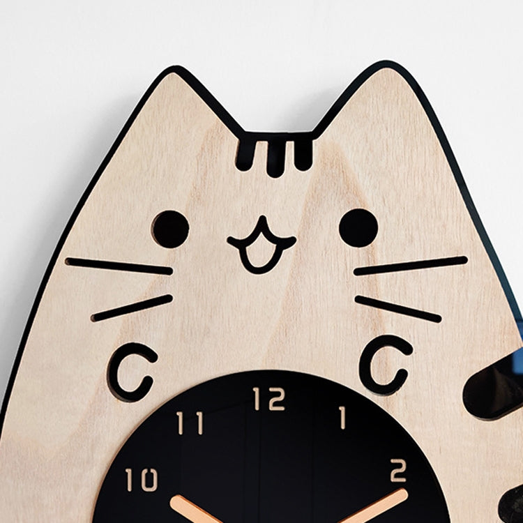 Wooden Cartoon Clocks Home Decoration Living Room Cat Wagging Tail Swinging Wall Clock - Wall Clock by PMc TechLife | Online Shopping South Africa | PMc TechLife | Buy Now Pay Later Mobicred
