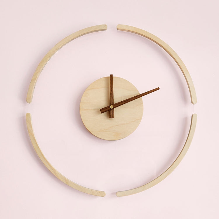 14 inch Transparent Floating Wall Clock Wooden Clocks Home Living Room Wall Decoration - Wall Clock by PMc TechLife | Online Shopping South Africa | PMc TechLife | Buy Now Pay Later Mobicred