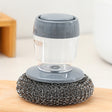 Multifunctional Push-Type Cleaning Brush Kitchen Detergent Automatic Liquid Addition Dishwashing Brush(Steel Ball Pot Brush) - Cleaning Tools by PMc TechLife | Online Shopping South Africa | PMc TechLife | Buy Now Pay Later Mobicred