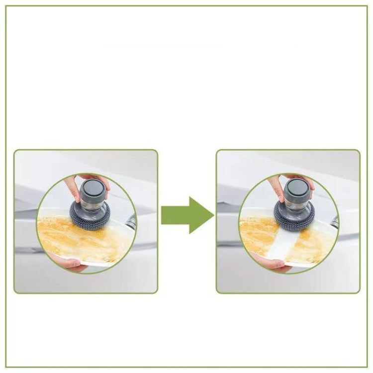 Multifunctional Push-Type Cleaning Brush Kitchen Detergent Automatic Liquid Addition Dishwashing Brush(PET Pot Brush)