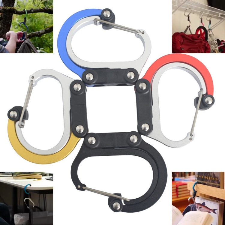 Multifunctional Carabiner Aluminum Alloy D-Type Outdoor Products Quick-Hanging Buckle(Blue)
