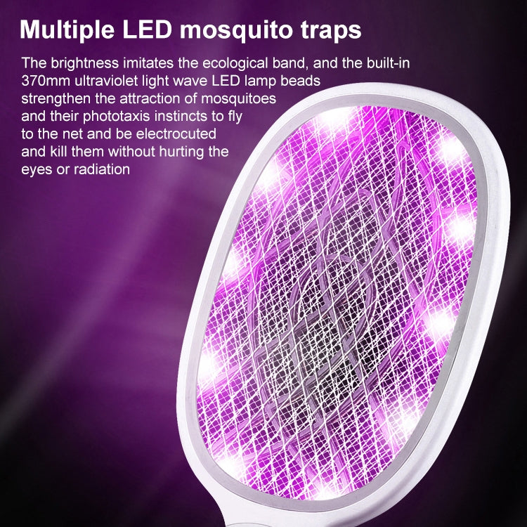 Electrical Mosquito Swatter Mosquito Killer Two-In-One USB Rechargeable Household Electrical Mosquito Swatter, Colour: LEDx6 Purple (Base Charging) - Fly Swatter by PMC TechLife | Online Shopping South Africa | PMC TechLife | Buy Now Pay Later Mobicred