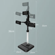 Telescopic Adjustment Live Frame Desktop Tablet Mobile Phone Bracket, Specification: K06 Three-seat  (Black)