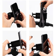 Telescopic Adjustment Live Frame Desktop Tablet Mobile Phone Bracket, Specification: K07 Three-seat With Fill Light  (Black)