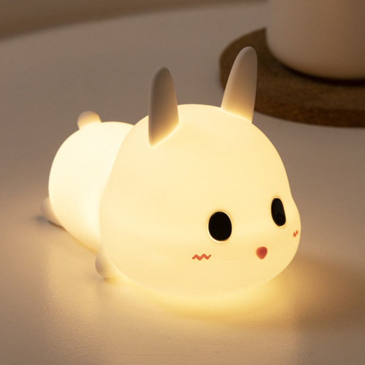 Cute Rabbit Pet Night Light Bedside Nursing Eye Protection Children Sleeping Silicone Lamp(Press Version) - Night Lights by PMc TechLife | Online Shopping South Africa | PMc TechLife | Buy Now Pay Later Mobicred