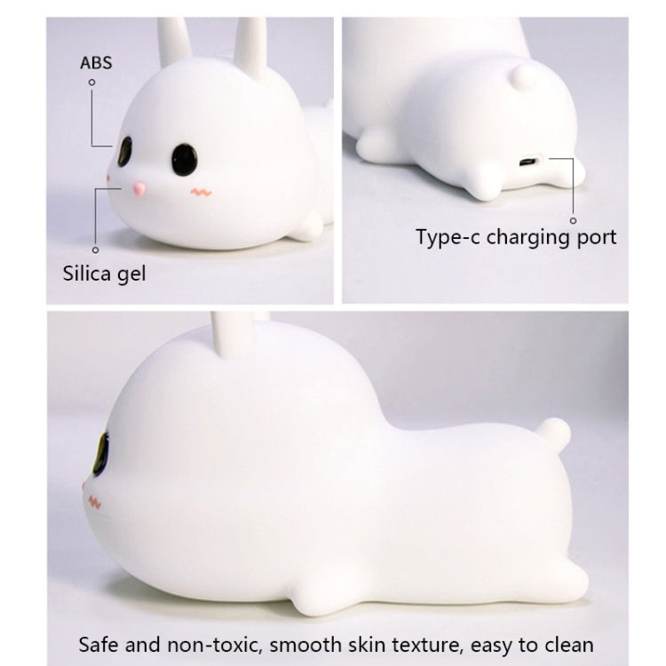 Cute Rabbit Pet Night Light Bedside Nursing Eye Protection Children Sleeping Silicone Lamp(Press Version) - Night Lights by PMc TechLife | Online Shopping South Africa | PMc TechLife | Buy Now Pay Later Mobicred