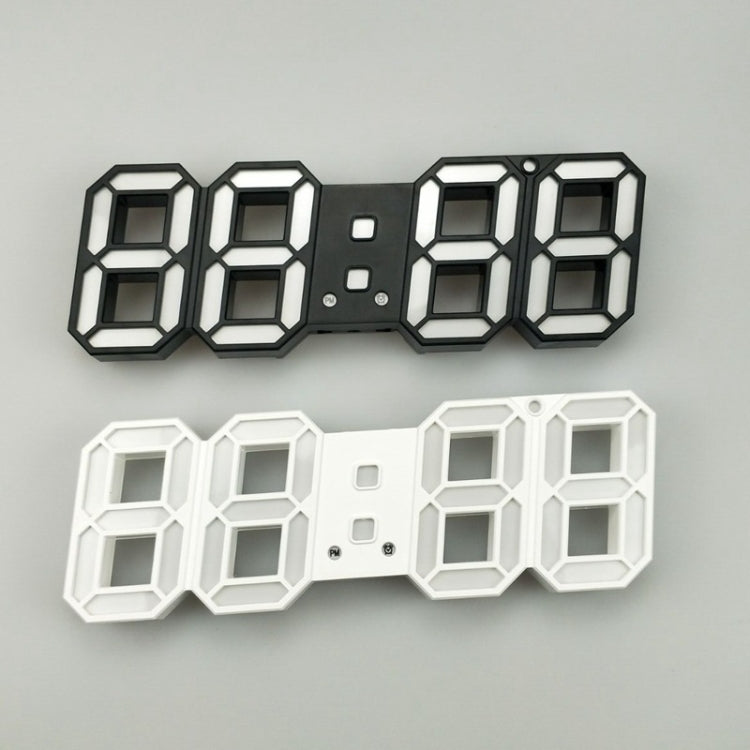 6609 3D Stereo LED Alarm Clock Living Room 3D Wall Clock, Colour: Green