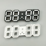 6609 3D Stereo LED Alarm Clock Living Room 3D Wall Clock, Colour: Black Frame Green Light