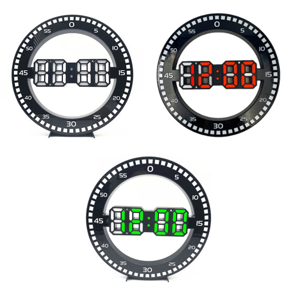 DS-3688L Living Room 3D Wall Clock Big Screen LED Electronic Clock, Colour: Black+Green