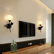 6014 Iron Wall Lights LED Bedroom Bedside Lights Postmodern Corridor Trump Light Hotel Restaurant Lighting, Power source: 12W Warm Light( Black Single Head)