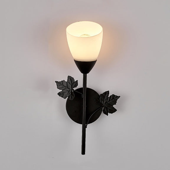 6014 Iron Wall Lights LED Bedroom Bedside Lights Postmodern Corridor Trump Light Hotel Restaurant Lighting, Power source:  12W White Light( Black Single Head)