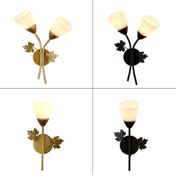 6014 Iron Wall Lights LED Bedroom Bedside Lights Postmodern Corridor Trump Light Hotel Restaurant Lighting, Power source:  12W White Light( Black Single Head)