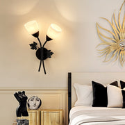 6014 Iron Wall Lights LED Bedroom Bedside Lights Postmodern Corridor Trump Light Hotel Restaurant Lighting, Power source:  12W White Light( Black Single Head)