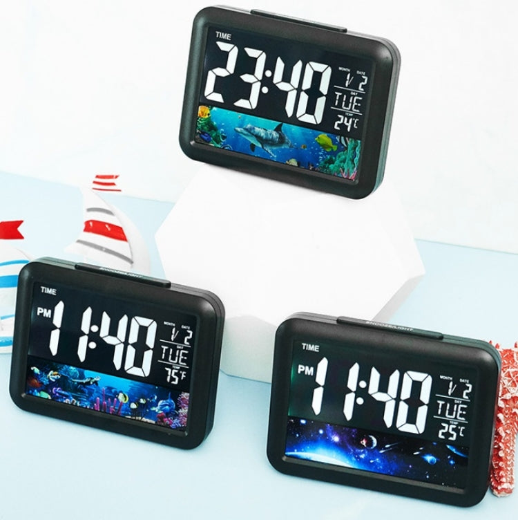 Color Screen Children Electronic Alarm Clock LCD Bedside Alarm Clock(Black Shell Turtle) - Alarm Clocks by PMc TechLife | Online Shopping South Africa | PMc TechLife | Buy Now Pay Later Mobicred