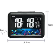 Color Screen Children Electronic Alarm Clock LCD Bedside Alarm Clock(Black Shell Universe)