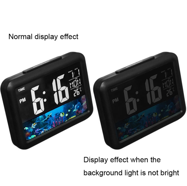 Color Screen Children Electronic Alarm Clock LCD Bedside Alarm Clock(Black Shell Universe)