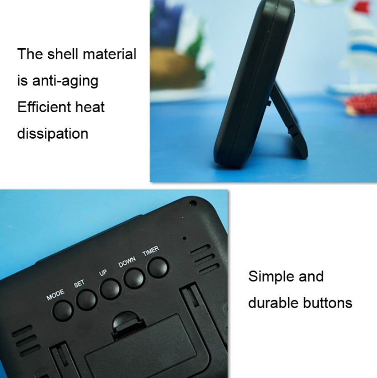 Color Screen Children Electronic Alarm Clock LCD Bedside Alarm Clock(Black Shell Universe)