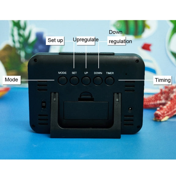 Color Screen Children Electronic Alarm Clock LCD Bedside Alarm Clock(Black Shell Universe)