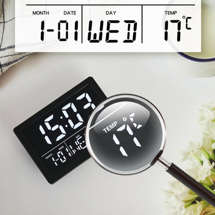 Large Screen LED Clock Bedside Multifunctional Electronic Alarm Clock(Black Shell White Light) - free shipping - PMc TechLife - Order now!