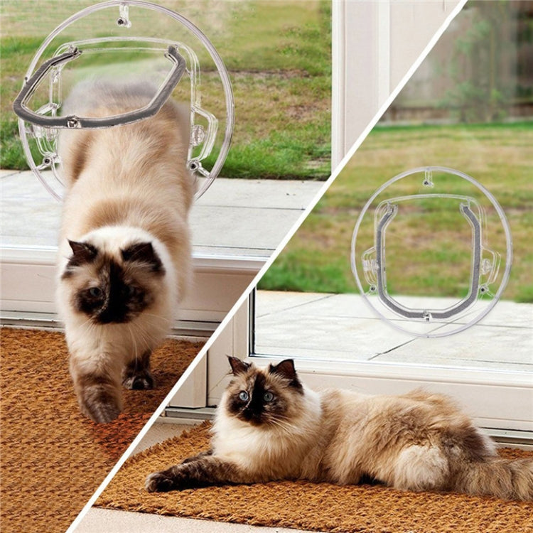Pet Supplies PC Material Round Glass Door Cat Puppy Door Hole(Transparent) - Pet Screen Doors by PMC TechLife | Online Shopping South Africa | PMC TechLife | Buy Now Pay Later Mobicred