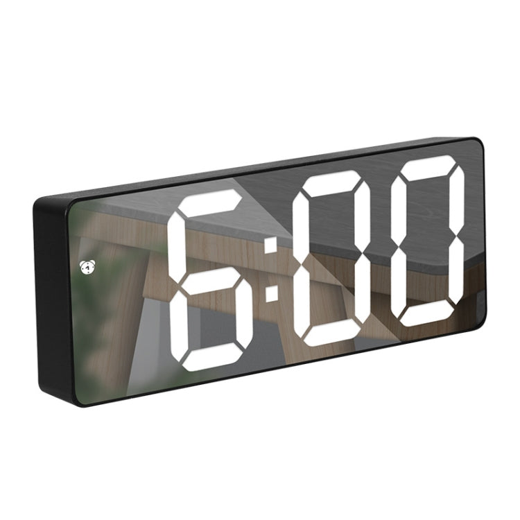 Mirror Bedside Alarm Clock Battery Plug-In Dual-Purpose LED Clock, Colour: Rectangular Black Shell (Mirror White Light) - Alarm Clocks by PMc TechLife | Online Shopping South Africa | PMc TechLife | Buy Now Pay Later Mobicred