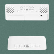 Mirror Bedside Alarm Clock Battery Plug-In Dual-Purpose LED Clock, Colour: Rectangular Black Shell (Mirror White Light)
