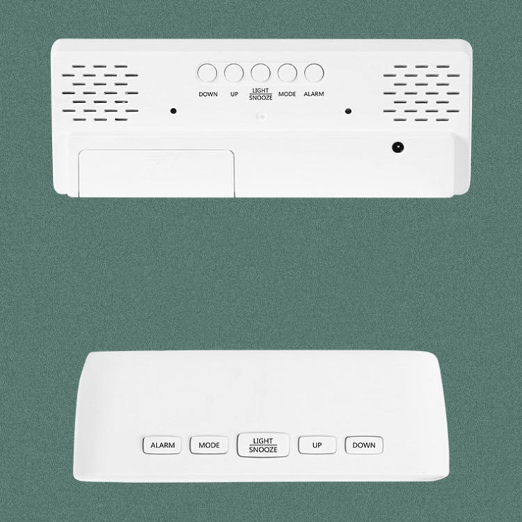 Mirror Bedside Alarm Clock Battery Plug-In Dual-Purpose LED Clock, Colour: Rectangular Black Shell (Mirror White Light)