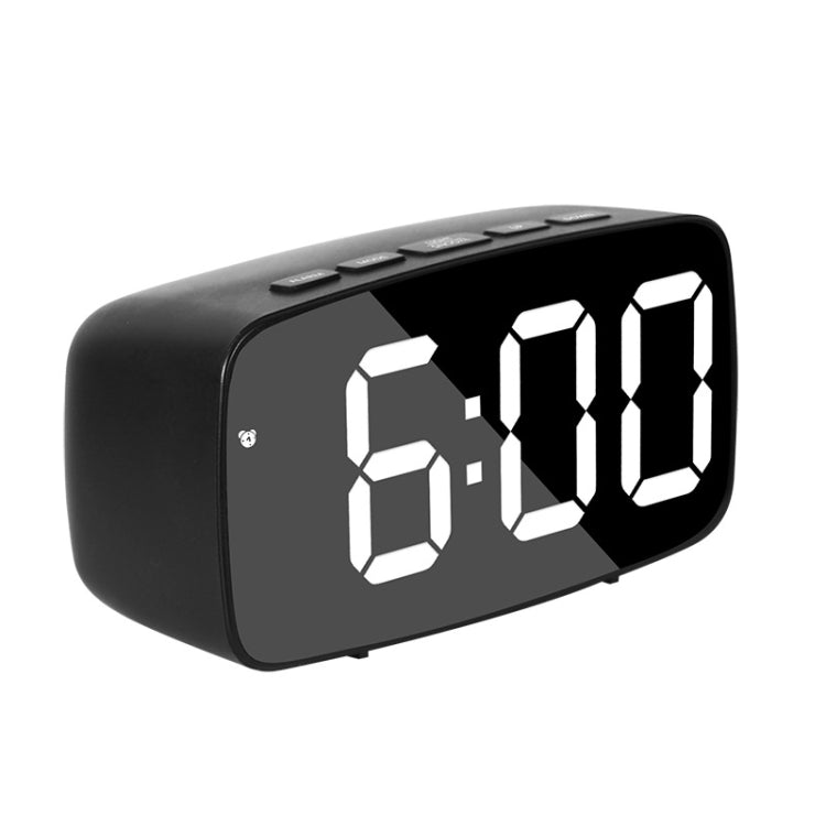 Mirror Bedside Alarm Clock Battery Plug-In Dual-Purpose LED Clock, Colour: Arc-shaped Black Shell (Black Surface White Light) - Alarm Clocks by PMC Jewellery | Online Shopping South Africa | PMC Jewellery | Buy Now Pay Later Mobicred