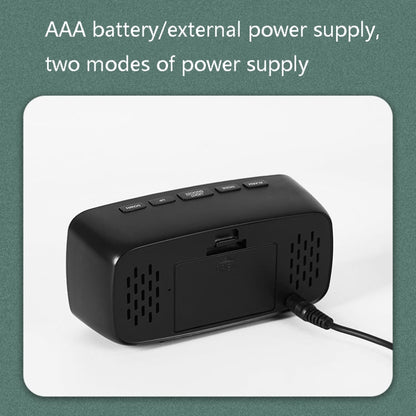 Mirror Bedside Alarm Clock Battery Plug-In Dual-Purpose LED Clock, Colour: Arc-shaped Black Shell (Black Surface White Light) - Alarm Clocks by PMC Jewellery | Online Shopping South Africa | PMC Jewellery | Buy Now Pay Later Mobicred