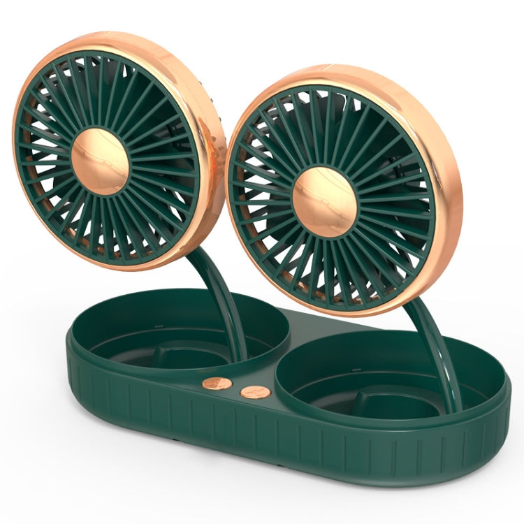 F303 Car USB Fan Car Shake Head Fan(Double Head Gold) - Heating & Fans by PMC TechLife | Online Shopping South Africa | PMC TechLife | Buy Now Pay Later Mobicred