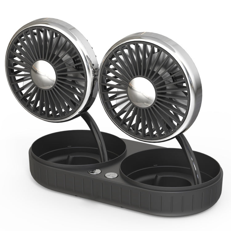 F303 Car USB Fan Car Shake Head Fan(Double Head Silver) - free shipping - PMC TechLife - Order now!