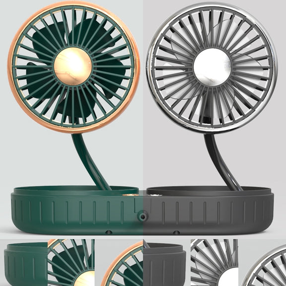 F303 Car USB Fan Car Shake Head Fan(Double Head Silver)