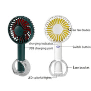FS-H01 USB Portable Ultra-quiet Large Wind Hand-held Desktop Student Dormitory Household Mini Fan(Black)