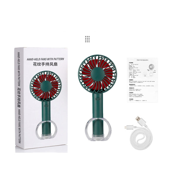 FS-H01 USB Portable Ultra-quiet Large Wind Hand-held Desktop Student Dormitory Household Mini Fan(White)