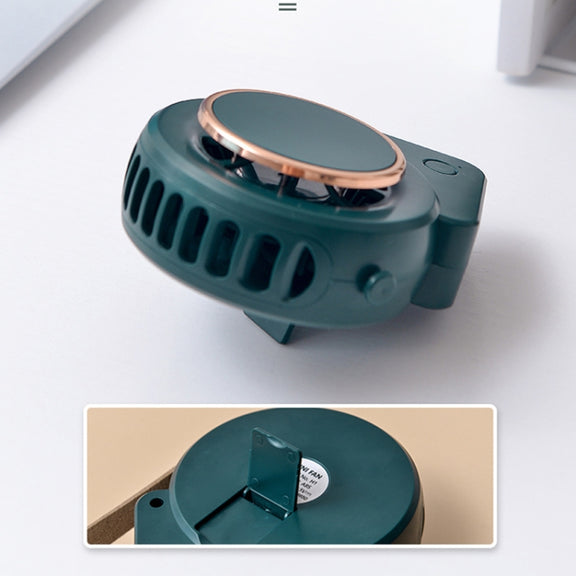 H3 Mini Lazy USB Hanging Neck Fan Student Outdoor Leafless Triangle Fan(Military Green)