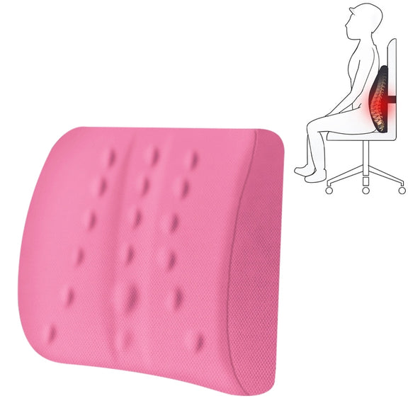 Lumbar Cushion Office Maternity Seat Cushion Car Lumbar Memory Foam Lumbar Pillow,Style: Standard (Pink)