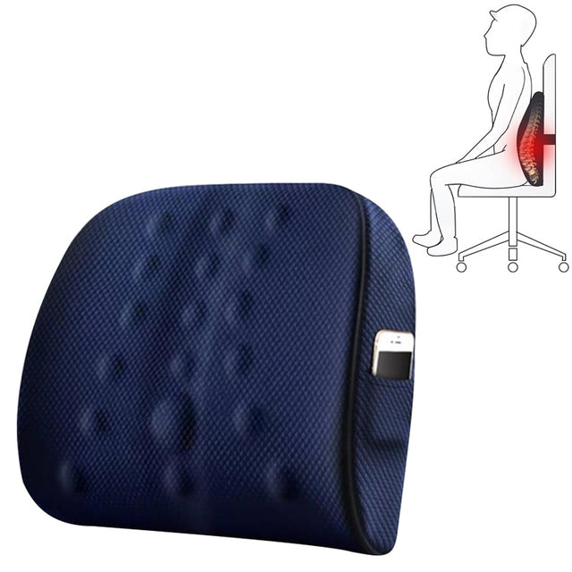 Lumbar Cushion Office Maternity Seat Cushion Car Lumbar Memory Foam Lumbar Pillow,Style: 3D (Blue)
