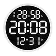 6620 12 Inch LED Simple Wall Clock Living Room Round Silent Digital Temperature And Humidity Electronic Clock(White Frame US Plug) - free shipping - PMc TechLife - Order now!
