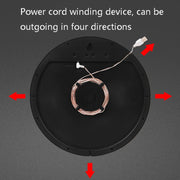 6620 12 Inch LED Simple Wall Clock Living Room Round Silent Digital Temperature And Humidity Electronic Clock(Black Frame US Plug)