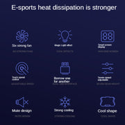COOLCOLD RGB Notebook Radiator Six Fan Adjustable Laptop Cooling Base 5V Speed  Colorful Version