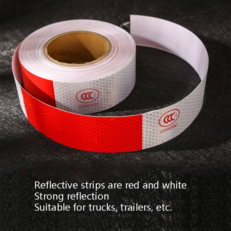 Red And White Car Reflective Film Annual Inspection Of The Car Body Stickers Road Reflective Barlights, Specification: A Roll - Reflective Material by PMC Jewellery | Online Shopping South Africa | PMC Jewellery | Buy Now Pay Later Mobicred