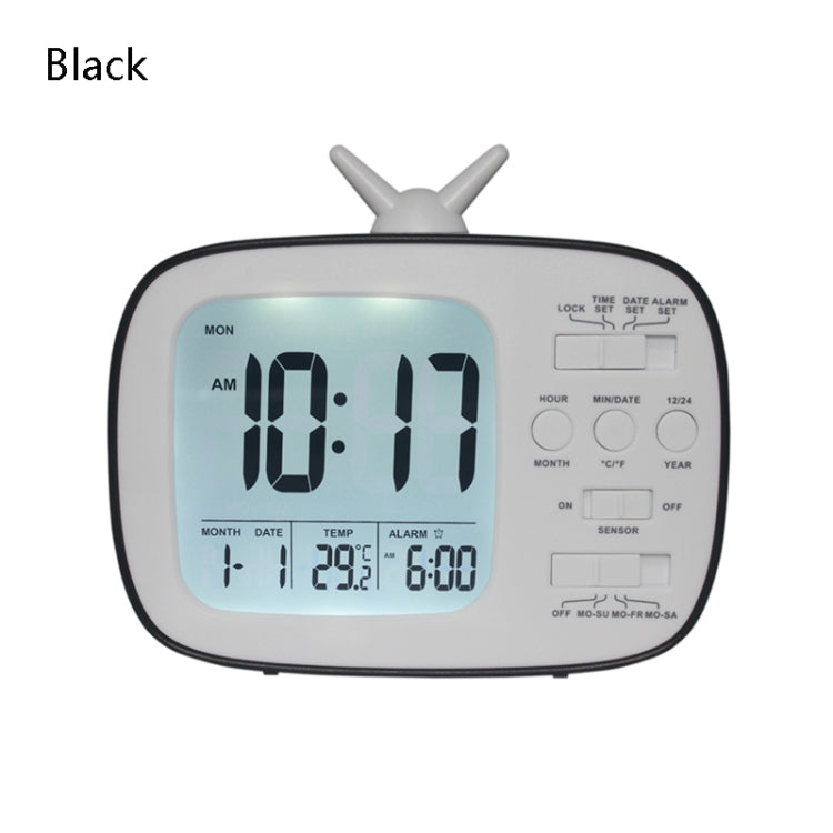 G179 Retro TV Alarm Clock Student Dormitory Bed Electronic Clock(Black English Version) - Novelty Clock by PMc TechLife | Online Shopping South Africa | PMc TechLife | Buy Now Pay Later Mobicred