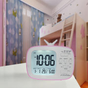 G179 Retro TV Alarm Clock Student Dormitory Bed Electronic Clock(Pink English Version)